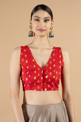 Red Brocade Blouse3025 video